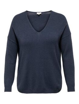 ONLY CARMAKOMA V-Ausschnitt-Pullover CARMARGARETA LS PULLOVER KNT NOOS