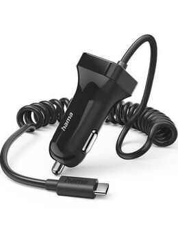 Hama KFZ Ladegerät, für Auto, USB C Anschluss, 12 W, 1,0 m, Schwarz Smartphone-Ladegerät
