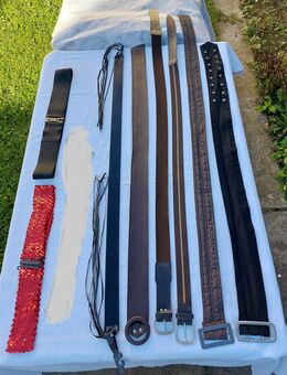 8 Gürtel, neu + gebraucht Leder-Stretch-Stoff, 6 Bilder - Immenhausen