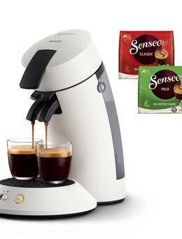 Philips Senseo Kaffeepadmaschine Original Plus CSA210/10, mit zwei Kaffee-Einstellungen, aus 28% rec. Plastik, inkl. Gratis-Zugabe (Wert 5 € UVP)