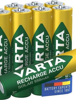 VARTA 8er Pack Recharge Accu Solar AAA 550 mAh Akkupacks Micro AAA 550 mAh (8 St)