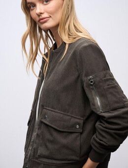 STREET ONE Blouson aus Cord und Langarm mit Bündchen und Zipperdetail