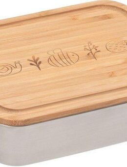 LÄSSIG Lunchbox Garden Explorer, Bambus, Edelstahl, (1-tlg), mit Holzdeckel