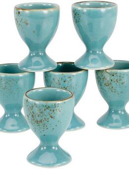 CreaTable Eierbecher Nature Collection, (Set, 6-tlg), Eierhalter aus hochwertigem Steinzeug, handwerklicher Look