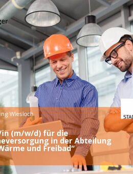 Ingenieur/in (m/w/d) für die Fernwärmeversorgung in der Abteilung „Wasser, Wärme und Freibad“ - Wiesloch
