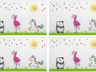 LEONARDO Schneidebrett BAMBINI, Glas, (Set, 4-St), Glas, Flamingo/Einhorn/Panda