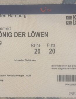 Ticket König der Löwen 21.6.25 - Dillingen (Saar)