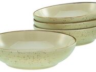 CreaTable Schale Nature Collection, Poke Bowl, Ø 22,5 cm, 4-tlg, Steinzeug, (Set, 4-tlg), Handwerklicher Look, Vintage, Höhe 5 cm