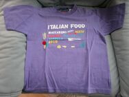 T-Shirt (Gr.128) Lila ( Schrift Italian Food mit Gemüse abgebildet - Weichs