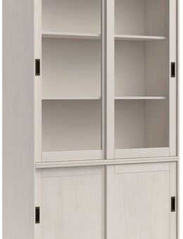 Home affaire Vitrine Schröder mit 2+2 Schiebetüren, aus massivem Kiefernholz, Breite 114 cm