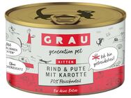 Sparpaket GRAU Kitten Getreidefrei 24 x 200 g - Rind, Pute & Karotten