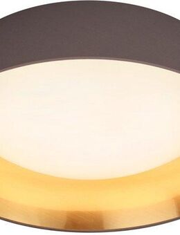 my home Deckenleuchte Josie, LED fest integriert, Warmweiß, Schirm taupe und innen goldfarbig, Ø 45cm, 3000 K, 2000 Lm, warmweiß