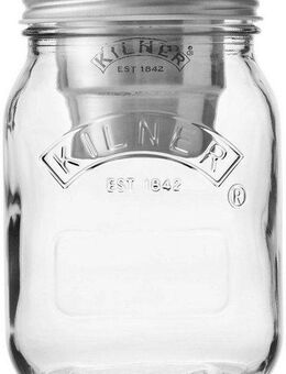 KILNER Vorratsglas Snack on the Go, Edelstahl, Glas, (Set, 3-tlg., 1 x Vorratsglas, 1 x Becher, 1 x Konservendeckel), Inhalt 0,5 Liter