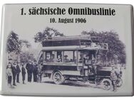 1. sächsische Omnibuslinie - 10. August 1906 - Blechpostkarte mit Umschlag - Doberschütz