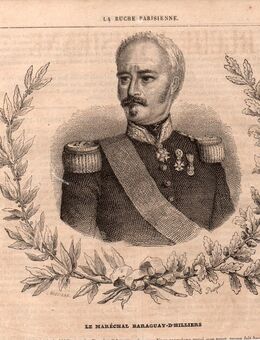 Grafik ; Le Marechal Baraguay - D`Hilliers , 1795 - 1878 , Marschall von Frankreich , Blattgröße 21cm x 19cm , M400 - Görlitz