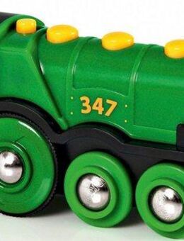 BRIO® Spielzeug-Eisenbahn BRIO® WORLD, Grüner Gustav Batterielok, mit Soundfunktion, Made in Europe