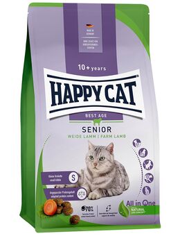 Happy Cat Senior Weide-Lamm - Sparpaket: 2 x 4 kg