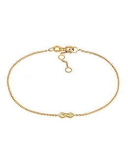 Elli Premium Armband Infinity Unendlichkeit Symbol 585 Gelbgold