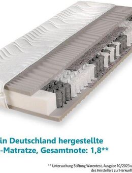 Taschenfederkernmatratze Maxima Plus, Matratze in 90x200 und vielen weiteren Größen erhältlich!, Beco, 22 cm hoch, Matratze, 7 Zonen, 90x200 cm in H3 von Stiftung Warentest "GUT (1,8)"