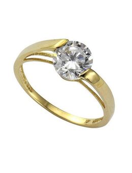 Fascination by Ellen K. Fingerring Gold 333 mit Zirkonia weiß 8mm