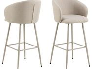 ACTONA GROUP Barhocker Eleanor (Set, 2 St., 2 Stk), Barhocker, Basel beige, Gestell grau rau, 2 Stk