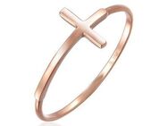 Elli Premium Fingerring Kreuz 750 Rosegold