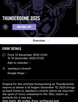 Thunderdome 2025 Tickets 3 mal - Bedburg-Hau