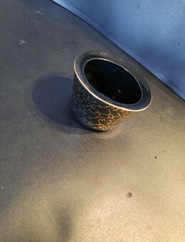 Vase Porzellan schwarz Gold 6cm hoch Öffnung 7cm - Essen