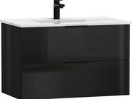 welltime Waschtisch Athen Badschrank Badezimmer WC Unterschrank mit Becken (Set), Waschplatz mit 2 Schubladen, Breite 80cm Softclose Bad