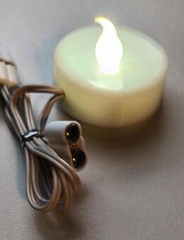 5 Stück LED-Kerzen Teelichter für Lichthäuser mit Kabel+Stecker - Weinstadt