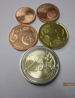 2016 1 + 2 + 5 + 20 Cent + 2 €- KM -BRD-uncirkuliert-aus der Rolle entnommen-- - Mahlberg