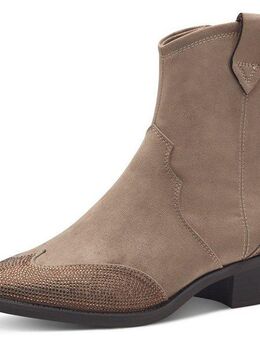 MARCO TOZZI Westernstiefelette, Blockabsatz, Cowboy Stiefelette, Boots, funkelnde Glitzersteinchen