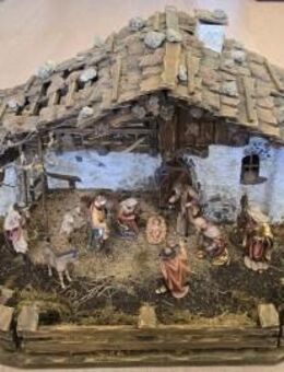 Fill Morgenland Krippe - a.d. Grödnertal original handgeschnitzt + Figuren - TOP - Wolfratshausen