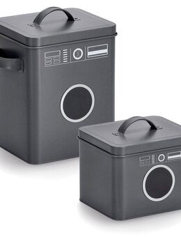 Zeller Present Aufbewahrungsbox Landry (Set, 2 St., 1 Box 18x15,5x17 cm, 1 Box 23,5x15,5x26,5 cm), Waschpulver-Box, Metall