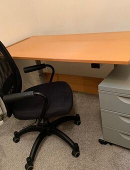 Schreibtisch, Container und Bürostuhl zu verschenken - Bad Vilbel