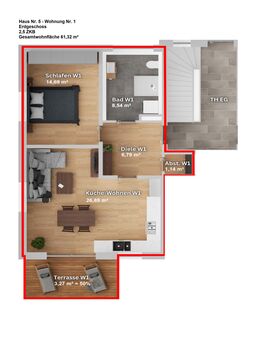 2,5-Zimmer-Neubauwohnung mit Terrasse und Gartenanteil in ruhiger und grüner Wohnlage - Neumarkt (Oberpfalz)