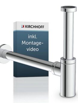 Kirchhoff Siphon Design Flaschensiphon inkl. Reinigungsöffnung, Röhrengeruchsverschluss für Waschbecken/Waschtische