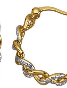 Firetti Paar Creolen Schmuck Geschenk Silber 925 Ohrschmuck Ohrringe Kette Bicolor, mit Diamant