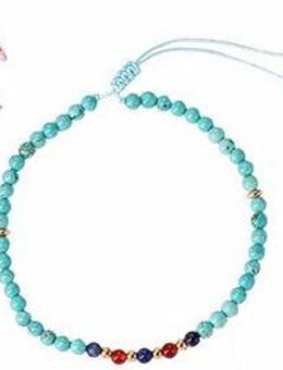 Firetti Fußketten Set Schmuck Geschenk Körperschmuck Edelsteine (Set, 3-tlg), mit Jade, Türkis (behandelt), Achat, Karneol