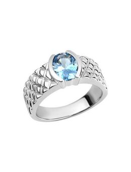 Vivance Fingerring 925 Sterling Silber rhodiniert synth. Blautopas