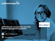 SAP-Inhouse Consultant (m/w/d) Berechtigungsmanagement - Künzelsau