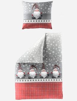 BIERBAUM Bettwäsche Wichtel, Biber, 2 teilig, 100 % Baumwolle, Biber, unterschiedliche Weihnachts-Designs