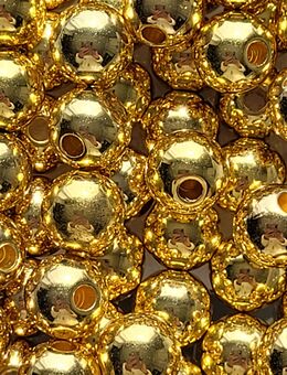 690 Stk. Kunststoffperlen gold metallic | Ø 10mm | Schmuckbastel | Dekoration - Althengstett