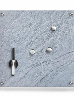 Zeller Present Pinnwand Schiefer, Glas, grau 40x40