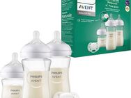 Philips AVENT Babyflasche Natural Response Starter-Set Glas für Neugeborene SCD878/11, 3 Flaschen aus Glas und ultra soft Schnuller