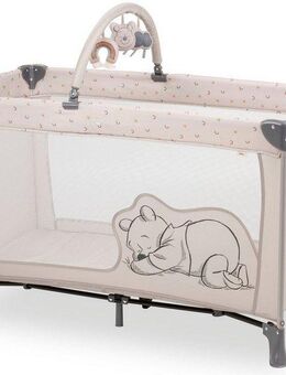 Hauck Baby-Reisebett Dream N Play Go, Pooh Rainbow, beige, inkl. Transporttasche