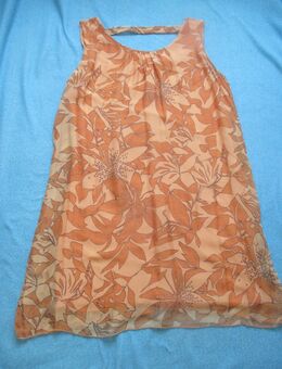NEU mit ETIKETT * Cocktail * Ausgeh * Anlass * Seiden- Chiffon * Lilien * Blumen * Blüten * Baby Doll * A-Linie * Träger * Kleid "PUBLIC" Gr. 44- 46/ L- XL* apricot - terra * - Riedlingen