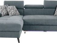 COTTA Ecksofa Mia L-Form mit 3 Zierkissen, wahlweise mit Bettfunktion, Bettkasten, Beleuchtung & Wireless-Charger