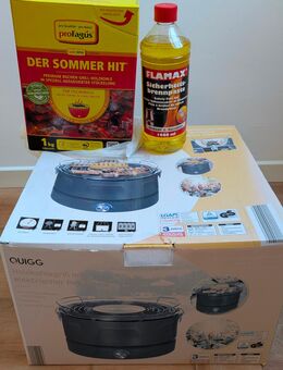 QUIGG Holzkohle Kleingrill mit batteriebetriebener Belüftung - Herten