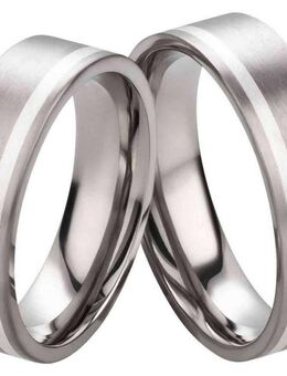 Schlichte 6mm breite Titanringe mit Silber T051 - Aholming